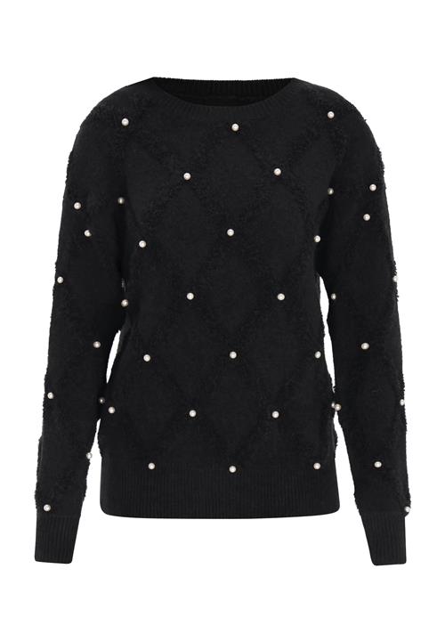 faina Pullover  sort / perlehvid