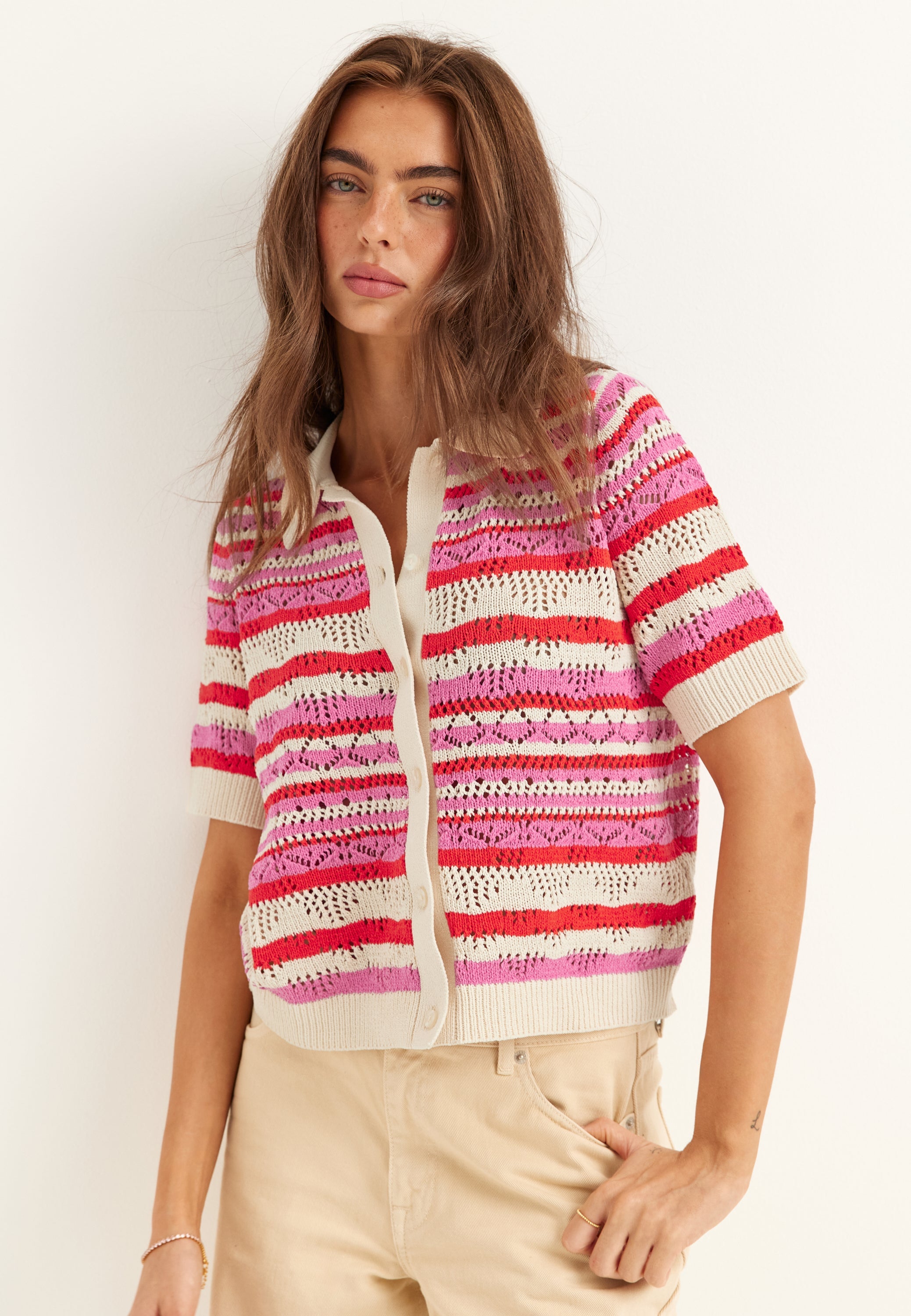 ONLY Onllula Polo S/S CARDIGAN KNT