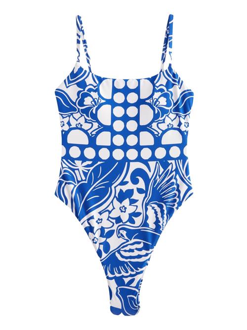 Next Formgivende badedragt  blå / hvid