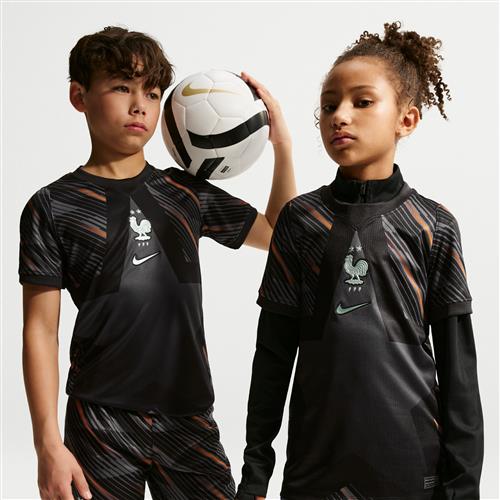 Kortærmet FFF 2026 Stadium Goalkeeper Nike Dri-FIT Replica-fodboldtrøje til større børn - sort