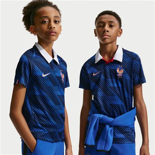 FFF 2026 Stadium Home Nike Dri-FIT-fodboldtrøje til større børn - blå