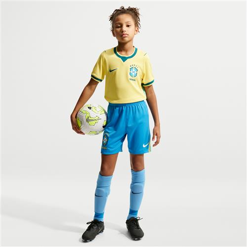 Brazil 2026 Stadium Home Nike Dri-FIT-fodboldreplika-shorts til større børn - blå