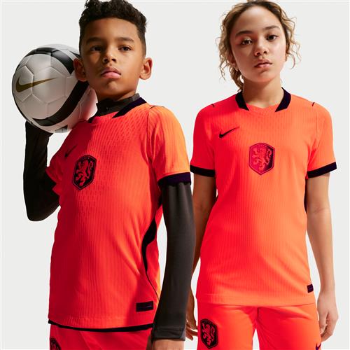 Holland 2026 Match Home Nike Aero-FIT Authentic-fodboldtrøje til større børn - Orange