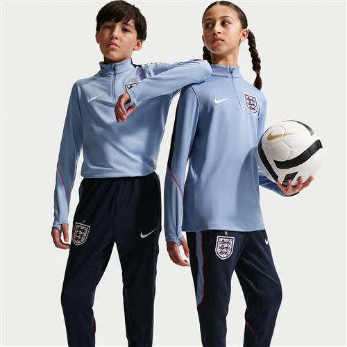 Maskinstrikkede England Strike Nike Dri-FIT-fodboldbukser til større børn - blå
