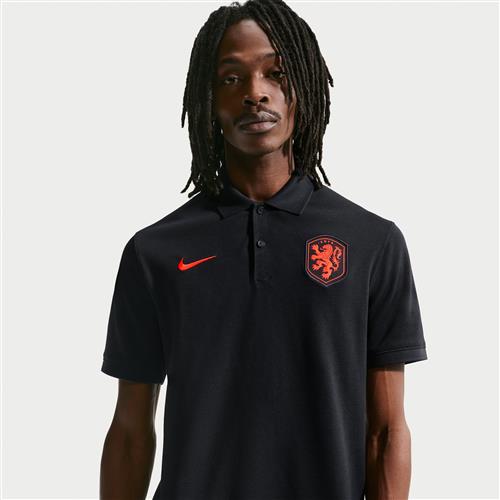 Nederlandene The Nike Polo Nike Dri-FIT-fodboldpolo til mænd - sort