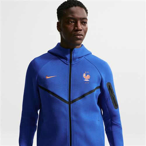 FFF Tech Fleece Windrunner Nike Football-hættetrøje med lynlås til mænd - blå