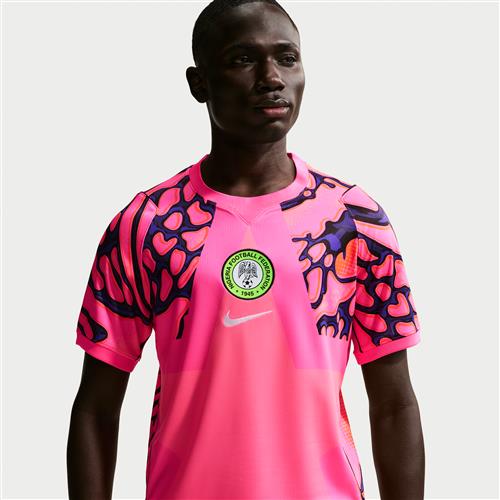 Nigeria 2026 Stadium Goalkeeper Nike Dri-FIT Replica-fodboldtrøje med korte ærmer til mænd - Pink