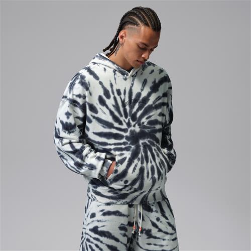 Jordan Brooklyn Fleece tie-dye-hættetrøje med festival-design til mænd - hvid
