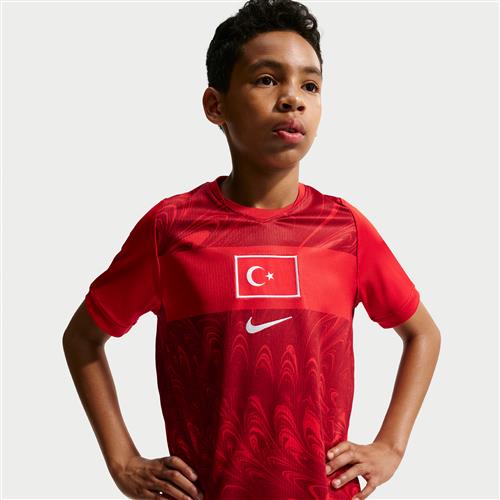 Tyrkiet 2026 Nike Dri-FIT Replica-fodboldtrøje til større børn - rød