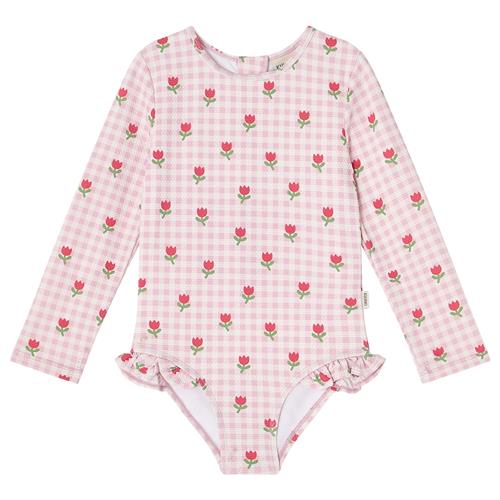 Kuling Antibes UV-badedragt Pink Gingham Tulips  Pink Gingham Tulips 86/92 cm  Lyserød  86/92 cm  unisex