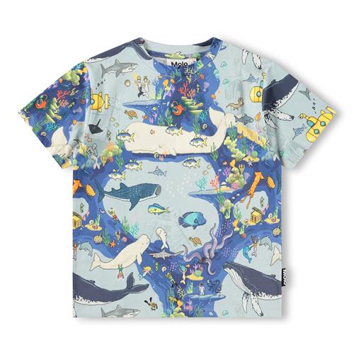 Molo GOTS Riley T-shirt Pixel Ocean  Pixel Ocean 116 cm  Blå  116 cm  mand
