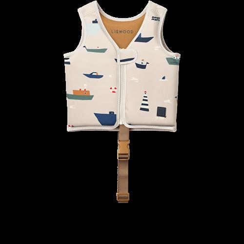 Liewood Dove Svømmevest Sailing / Sandy  Sailing / Sandy-11-15 kg  Creme  11-15 kg  unisex