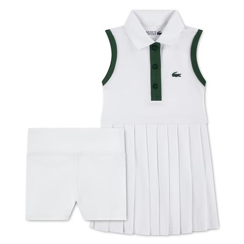 Lacoste Heritage Pique Tenniskjole Blanc  Blanc 98 cm  Hvid  98 cm  kvinde