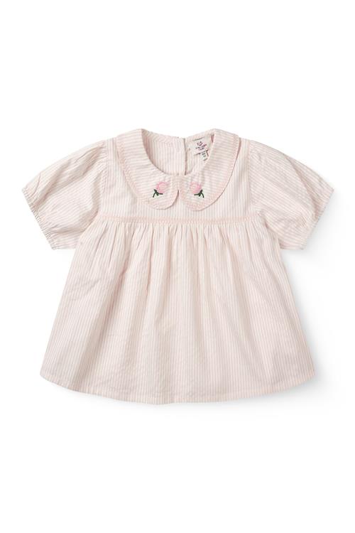 Copenhagen Colors GOTS Bluse Dusty Rose Cream Stripe  Dusty Rose Cream Stripe 128 cm    128 cm  kvinde
