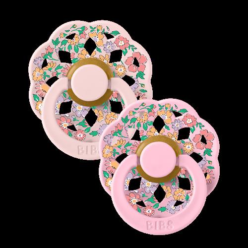 BIBS Liberty Boheme 2-pak Runde Latex-sutter Oscar Meadow Blossom Mix Oscar Meadow Blossom Mix 6+M Latex Lyserød  6+ måneder  unisex