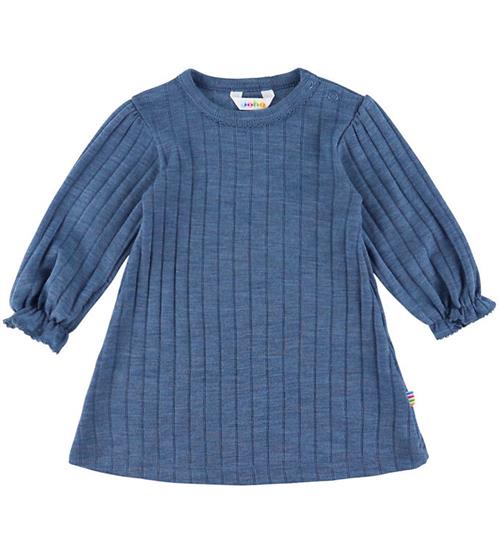 Joha Kjole l/æ - Uld/Silke - Rib - Blå