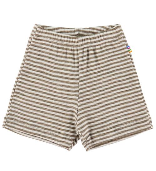 Joha Shorts - Uld/Silke - Rib - Mørk Beige/Stribet