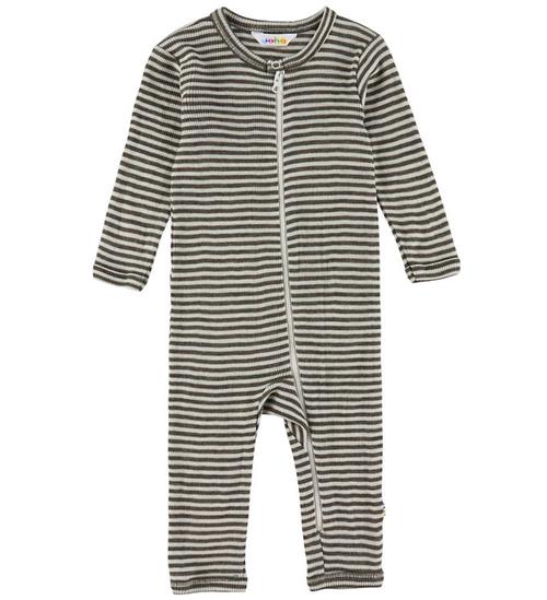 Joha Heldragt - Uld/Silke - Rib - Mørkebrun/Stribet