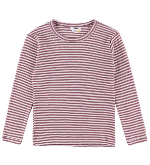 Joha Bluse - Uld/Silke - Rib - Lyng/Stribet