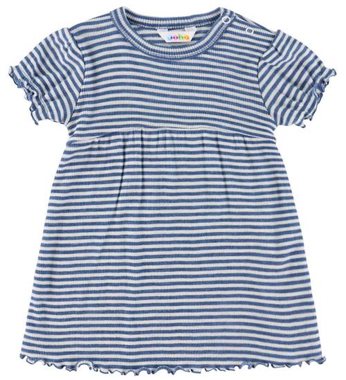 Joha Kjole - Uld/Silke - Rib - Blå/Stribet
