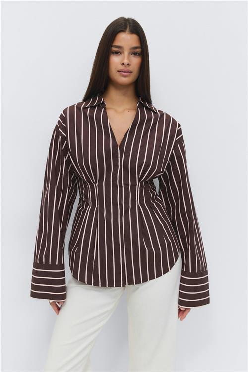 Gina Tricot - Shaped shirt - Skjorter - Brun - 36 - Dame
