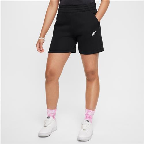 Nike Club Fleece-shorts (13 cm) i french terry til større børn (piger) - sort