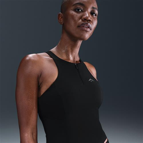 Nike Trail-sports-bh-tanktop med medikum støtte og indlæg til kvinder - sort