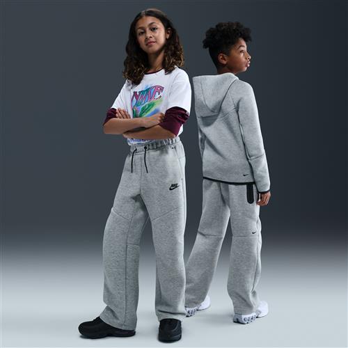 Nike Tech Fleece-bukser med åben søm til større børn (drenge) - grå