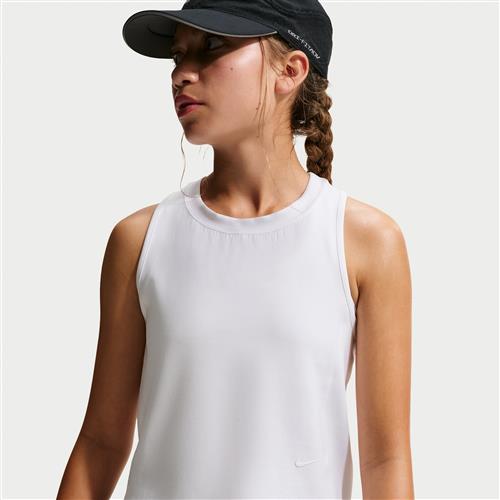 Maskinstrikket Nike MAVN Dri-FIT-tanktop til piger - hvid