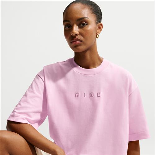 Oversized, kortærmet Nike -T-shirt til kvinder - Pink