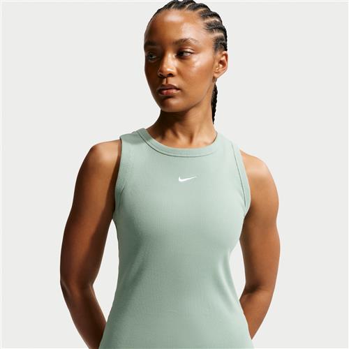 Nike -tanktop med tætsiddende ribkant til kvinder - grøn
