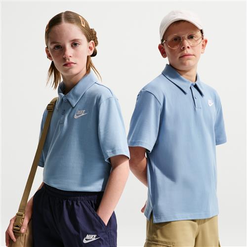 Kortærmet Nike Club-strikpolo til større børn - blå