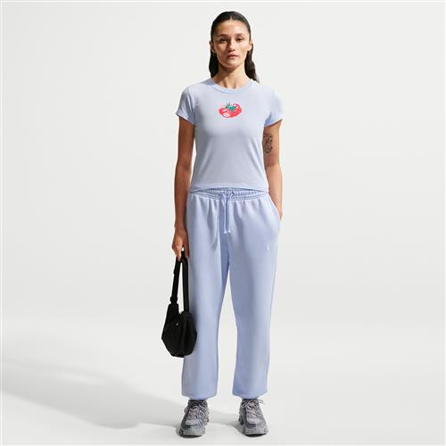 Overdimensionerede Nike Phoenix Fleece-sweatpants med høj talje til kvinder - blå