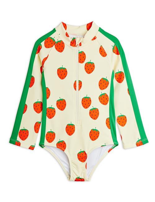 Mini Rodini Strawberries Langærmet UV-badedragt Off-white  Off-White 116/122 cm  Hvid  116/122 cm  unisex