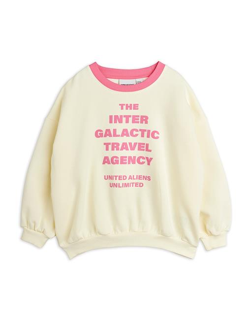 Mini Rodini Travel Agency Rib Sweatshirt Off-white  Off-White 116/122 cm  Hvid  116/122 cm  unisex