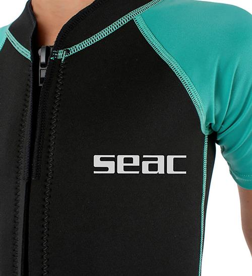 Seac Badeheldragt - Dolphin Shorty Kid - 1,5 mm - Sort/Tiffany