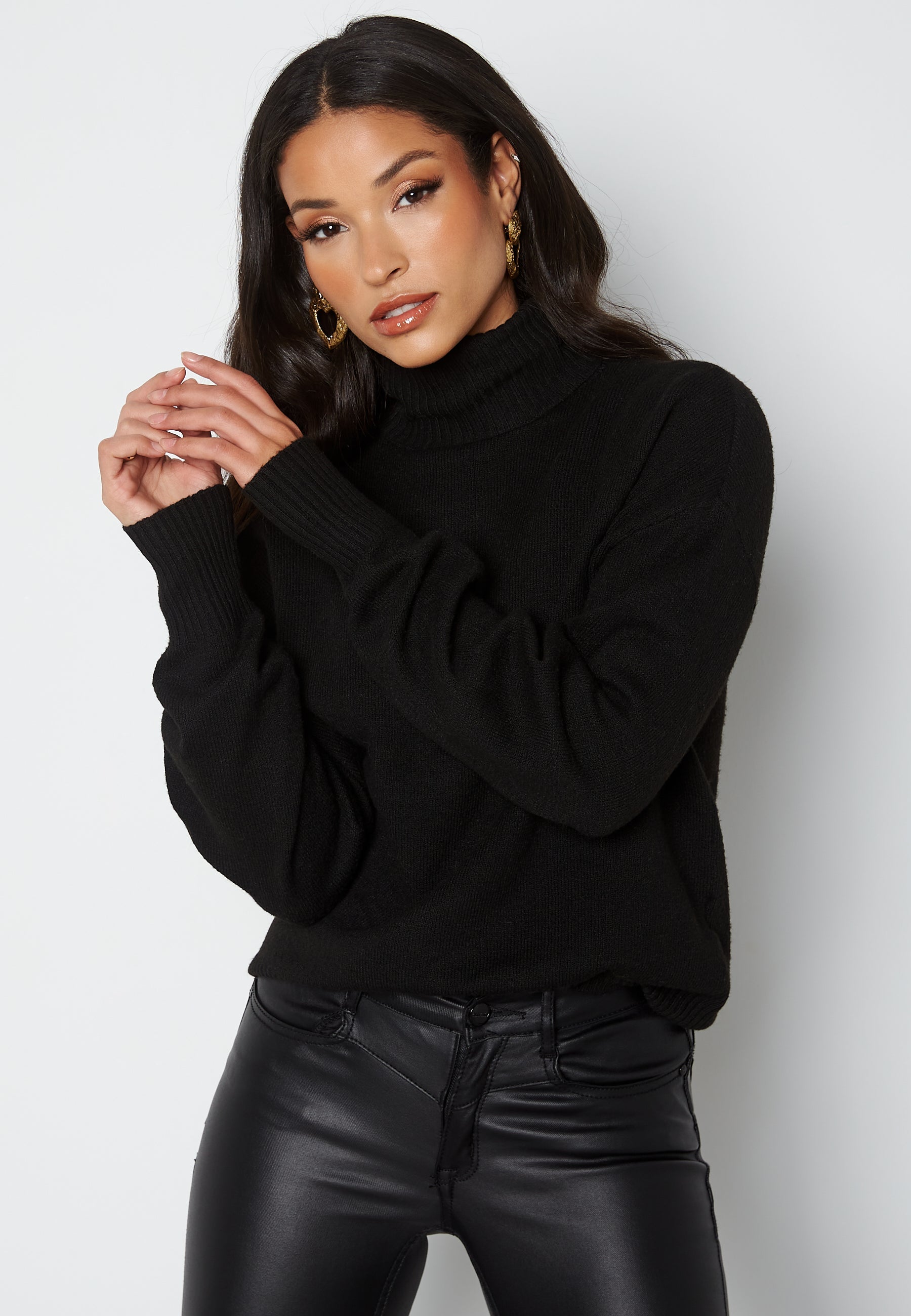 Pieces Cava LS High Neck Knit