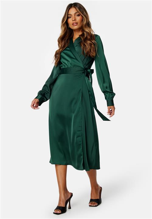 BUBBLEROOM Terilee Satin Wrap Dress
