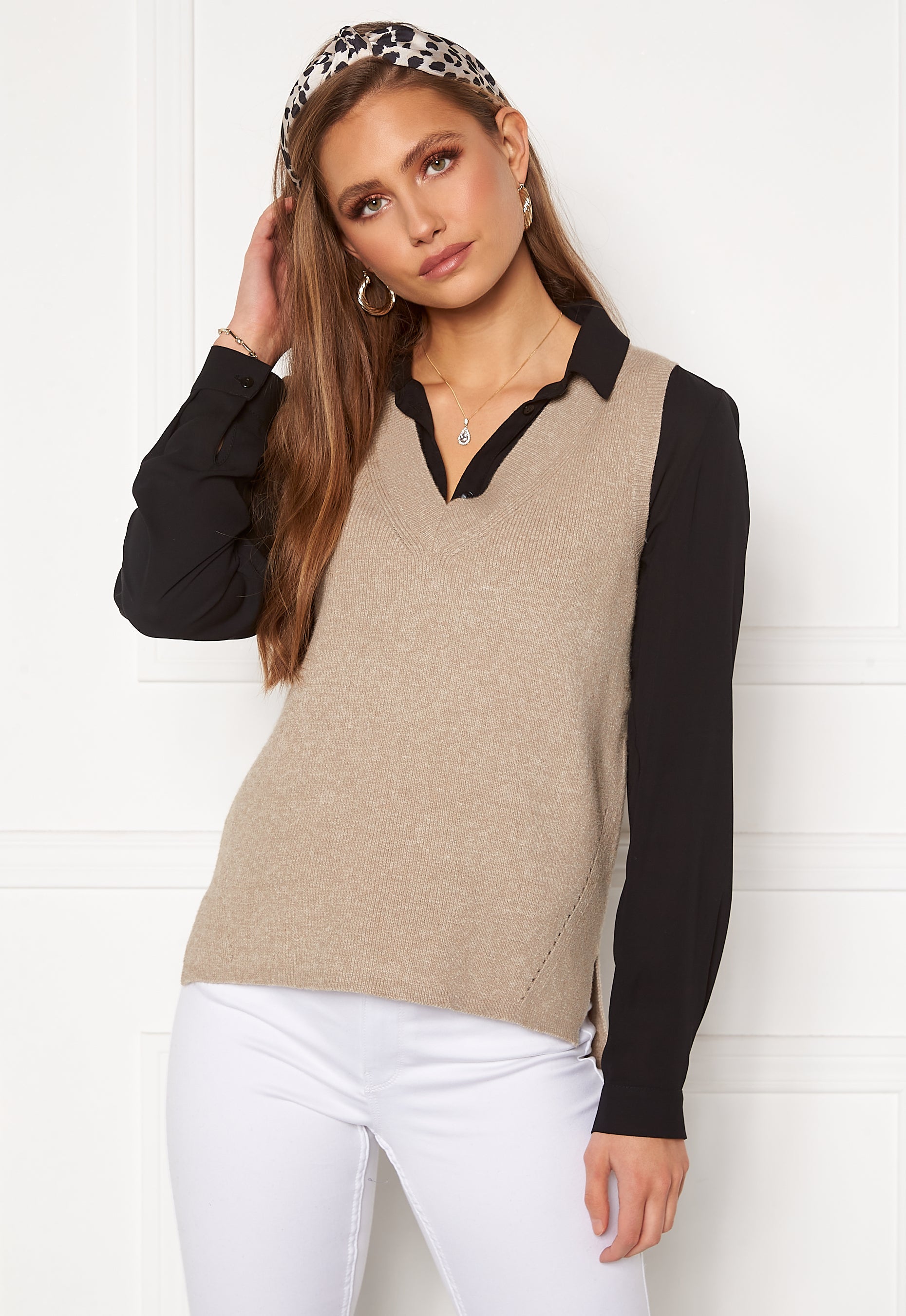 VILA Ril Knit Rib V-Neck Vest