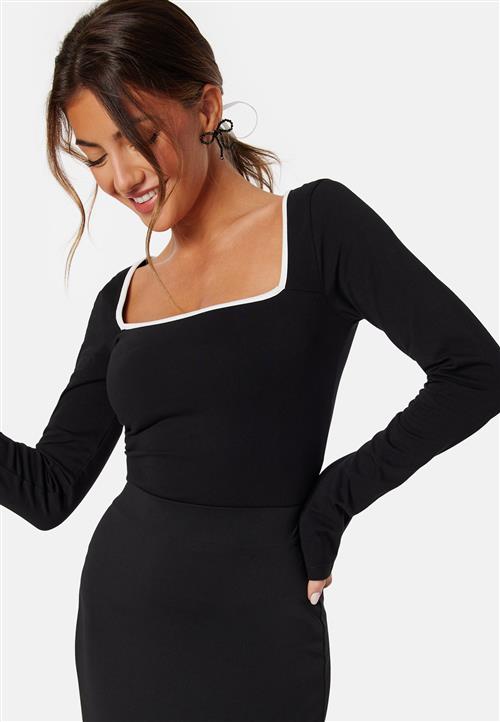 BUBBLEROOM Square Neck Contrast L/S Top