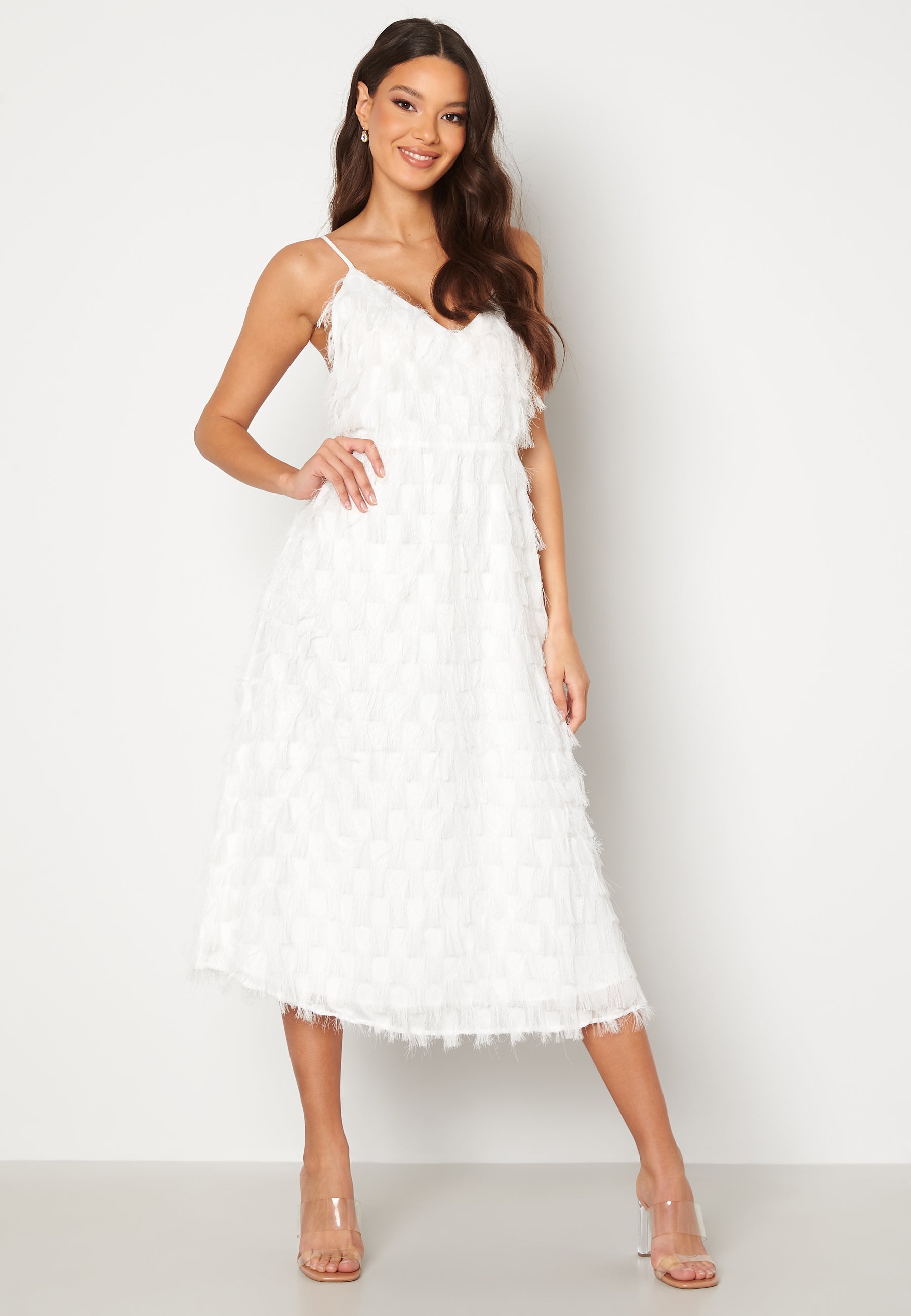 VILA Gisele S/L Deep Back Midi Dress