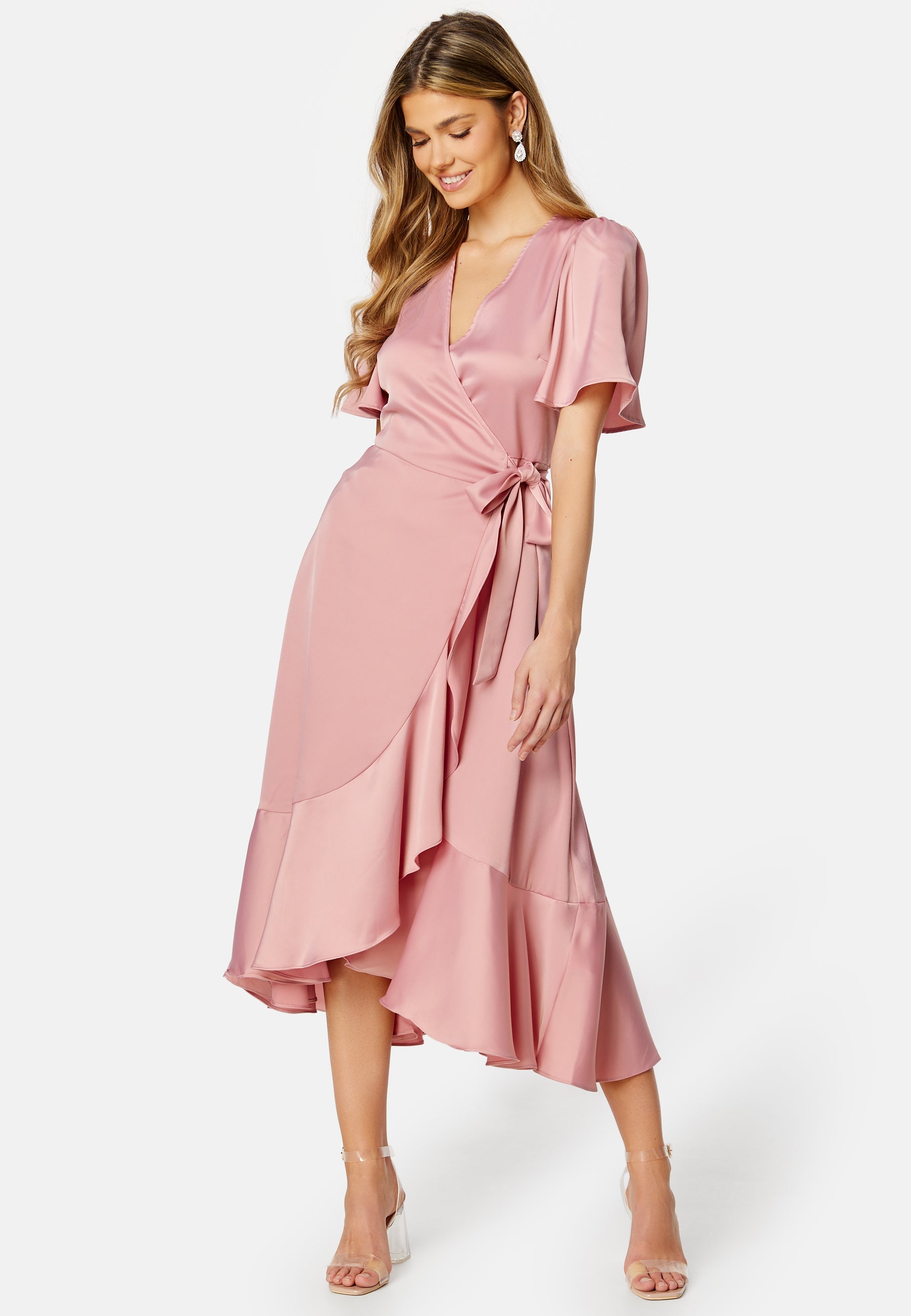 YAS Thea 2/4 Midi Wrap Dress
