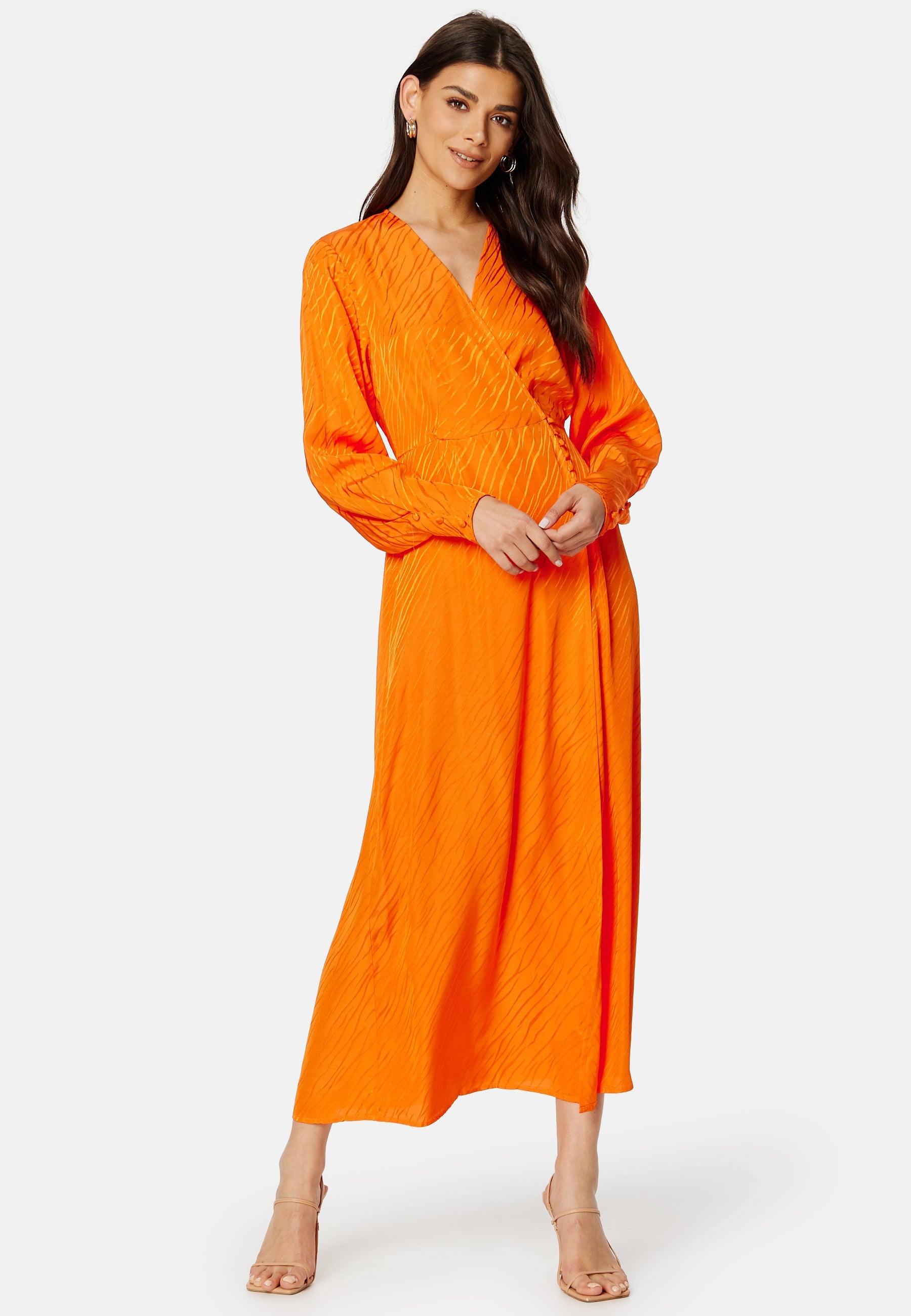 SELECTED Abienne Satin Wrap Dress