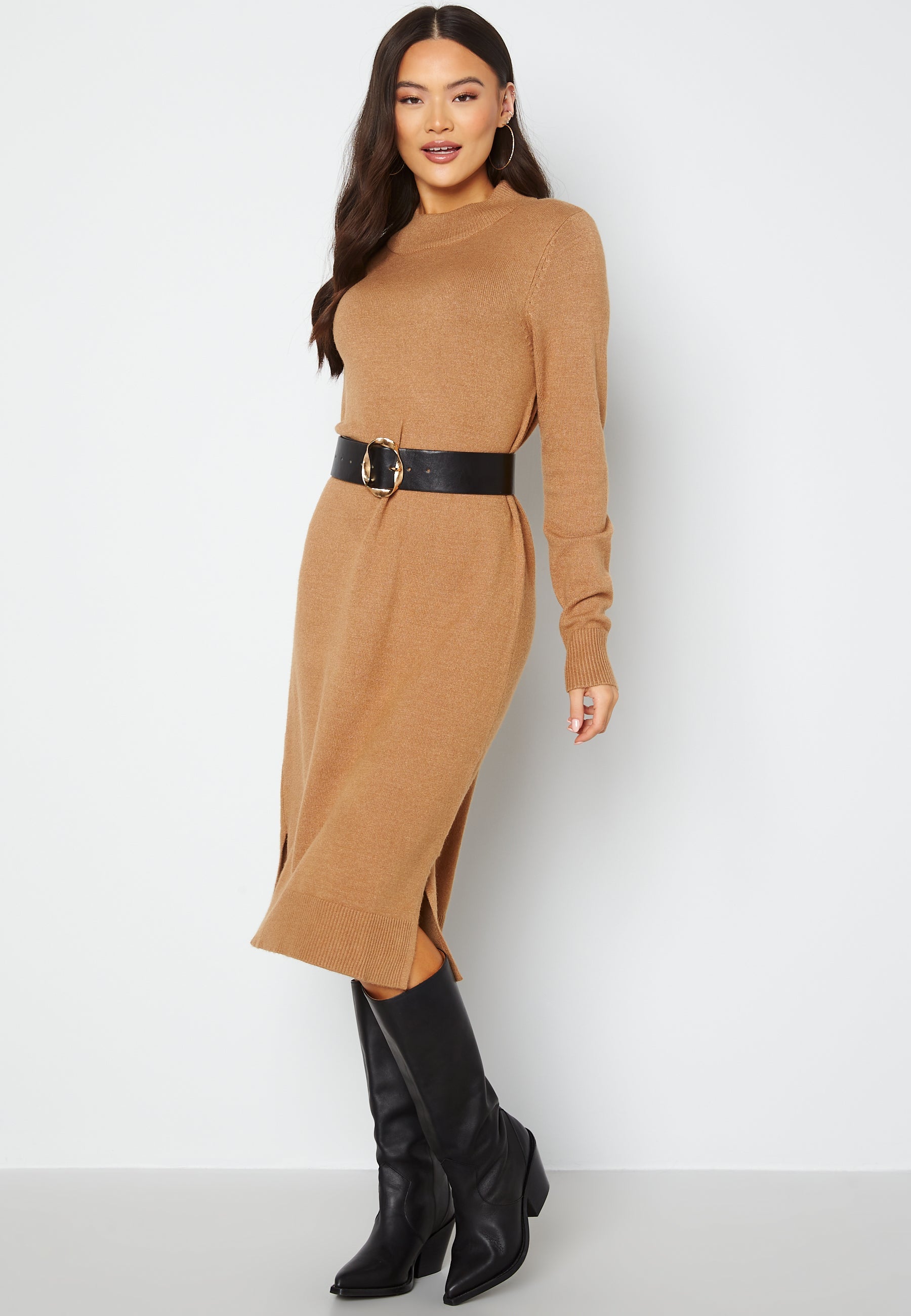 VILA Viril Crew Neck Midi Dress