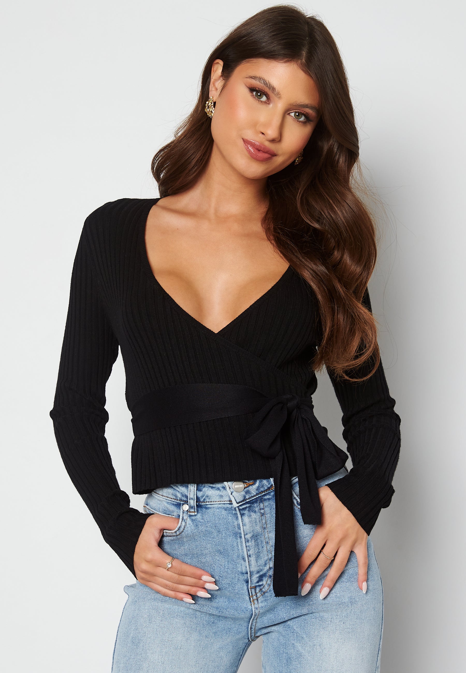 BUBBLEROOM Enea knitted wrap top
