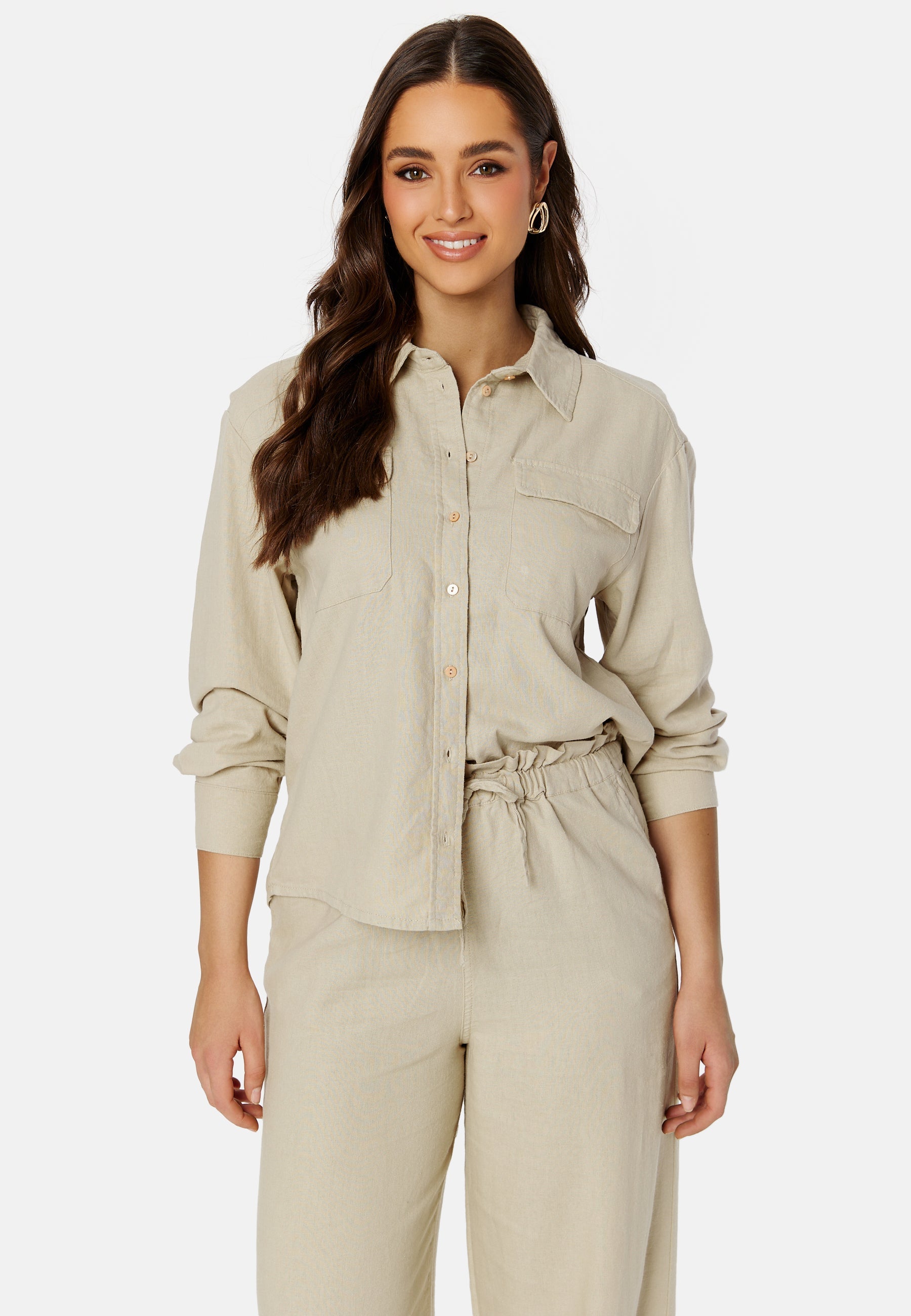 ONLY Caro L/S Oversized Linen Blend Shirt