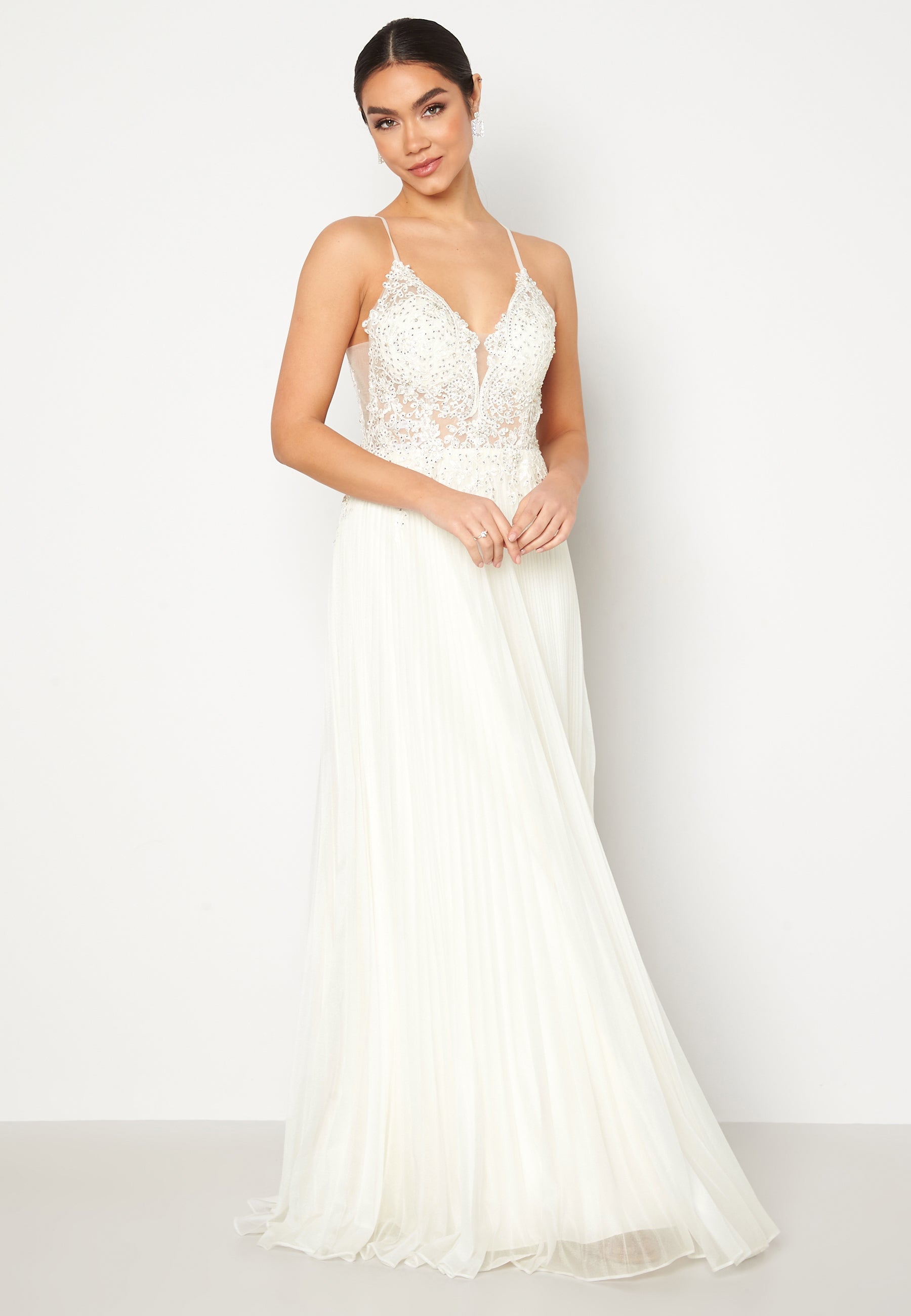 Christian Koehlert Maxi Glitter Plisse Dress