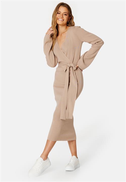 BUBBLEROOM Samantha knitted wrap dress