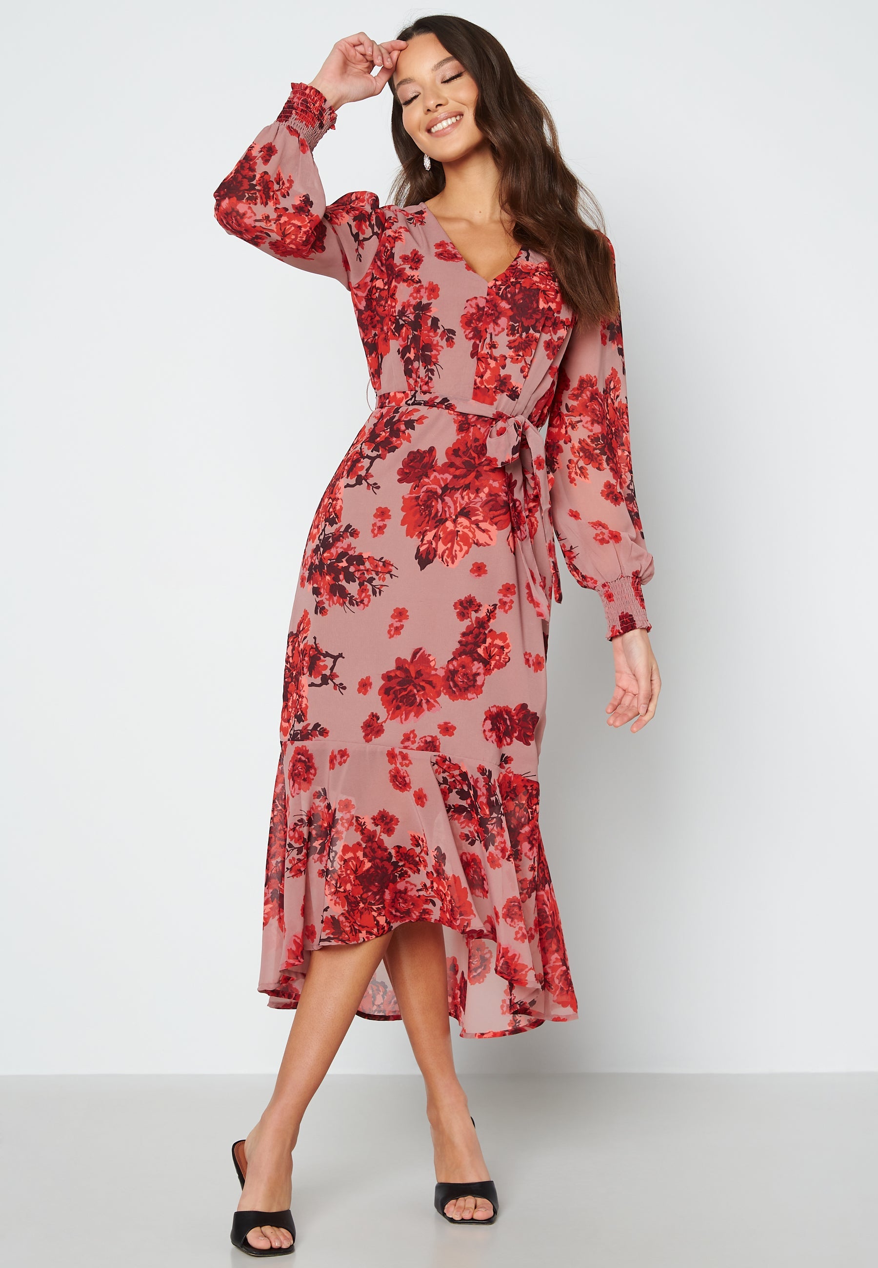 Happy Holly Danessa midi Puff Sleeve Dress