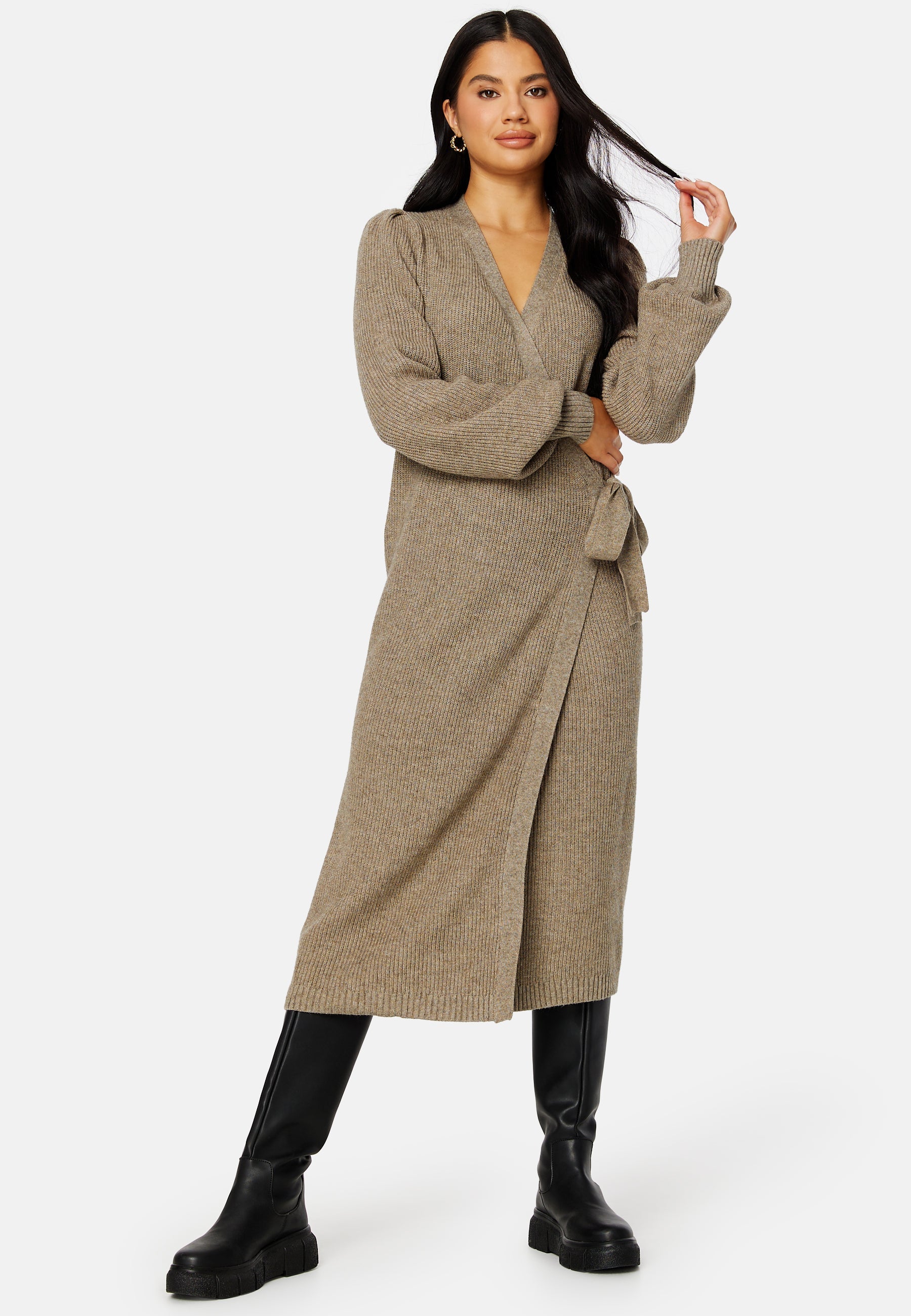 Object Collectors Item Amelia L/S Knit Wrap Dress